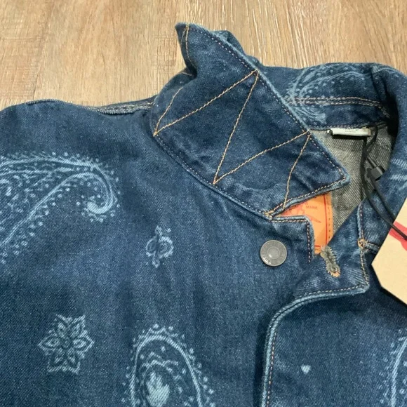 LEVI'S x SNOOP DOGG BLUE PAISLEY/BANDANA 420 HEMP DENIM CHORE JACKET Men's Sz S